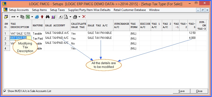 fmcg setup taxes sale 2